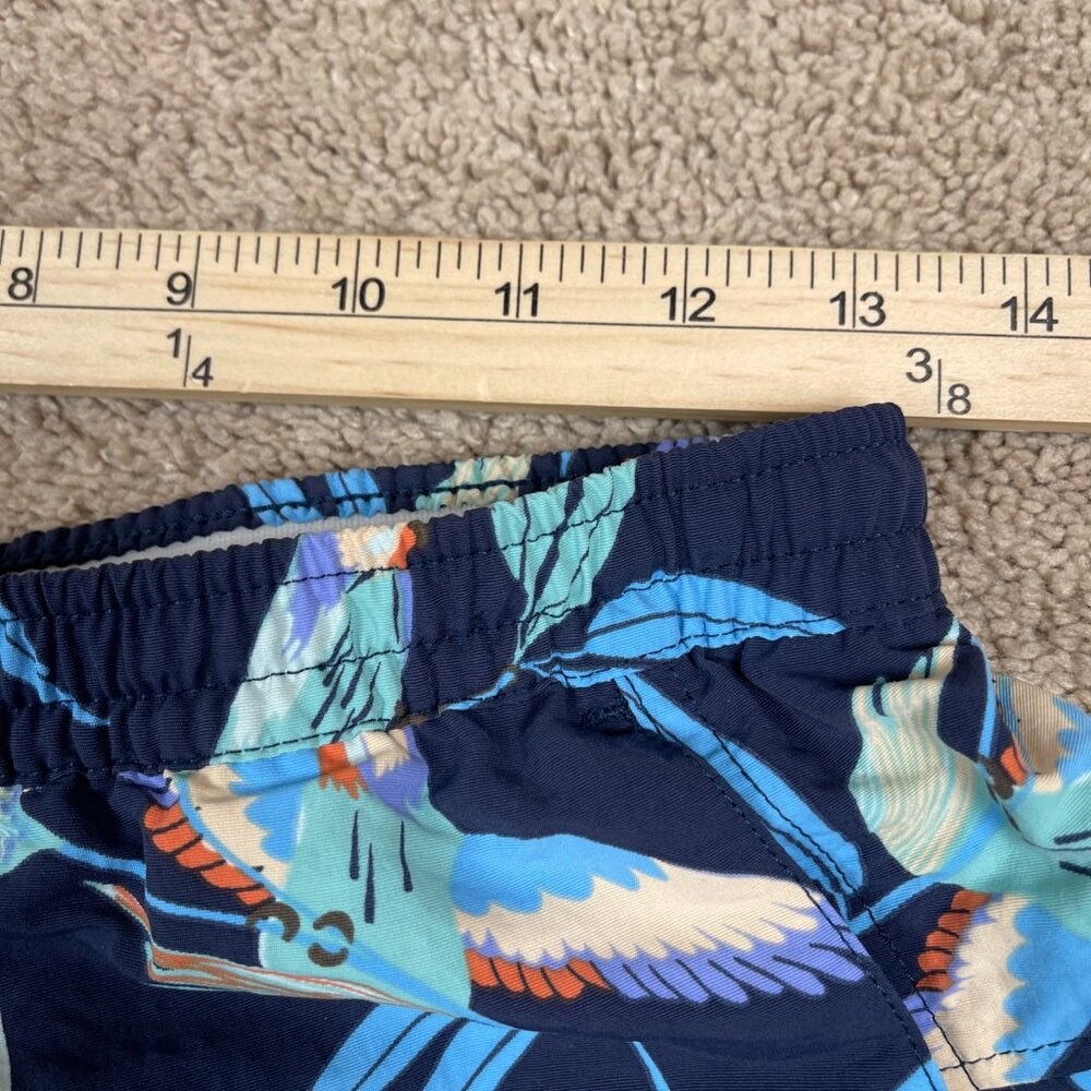 Patagonia Shorts Womens S Blue Pann Parrots Navy Nylon Drawstring Tropical Swim - Picture 9 of 10